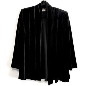 R&K Evening Vintage Black Velvet Open Jacket